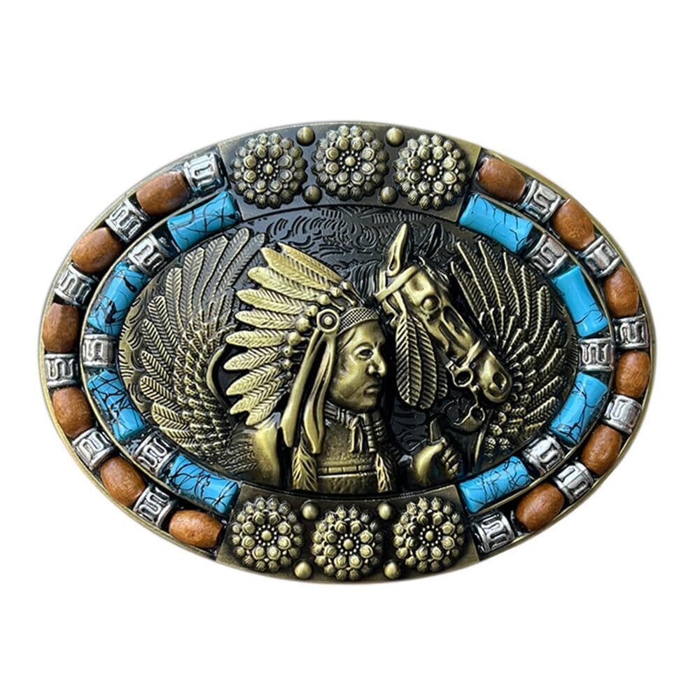 4249 Rodeo Western Cowboy Belt Buckles , Native American Indian Belt Buckle